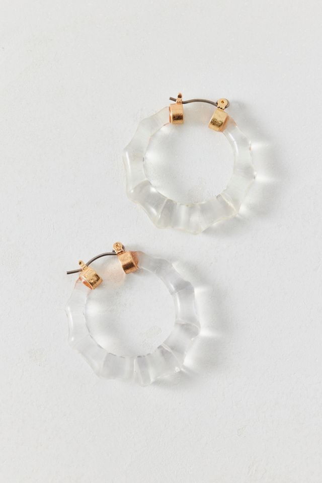 Clear Acrylic Bamboo Hoop Earring #2