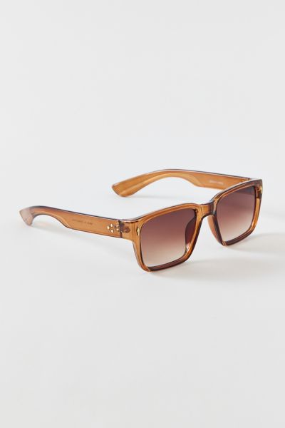 Urban Outfitters Cruz Rectangle Sunglasses In Brown, Men's At  In Brown
