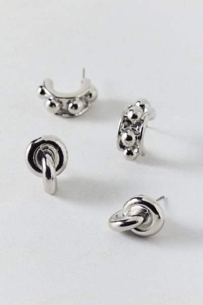 Urban Outfitters Cora Hoop Earring Set In Silver, Women's At  In Silver