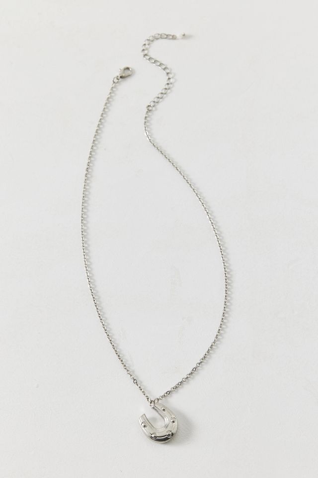 Lucky Horseshoe Pendant Charm Necklace #1