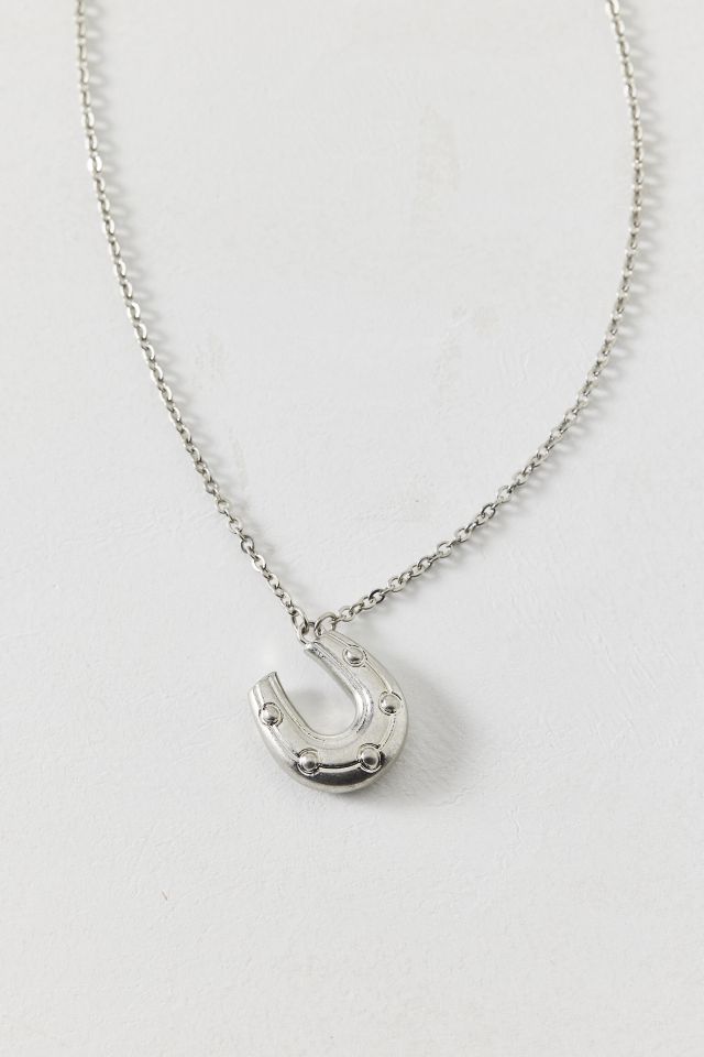 Lucky Horseshoe Pendant Charm Necklace #2