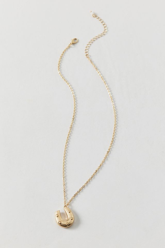Collier à Breloques Pendentif Fer à Cheval Porte-Bonheur #1