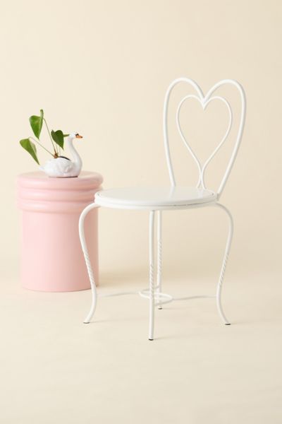 Urban Outfitters Celeste Heart Iron Dining Chair In White At