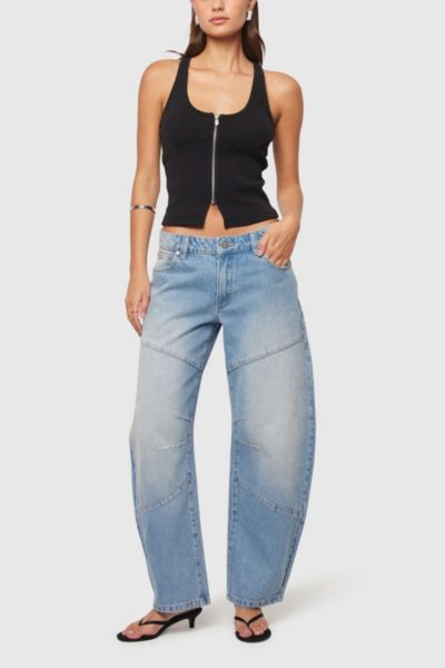 Shop Abrand Jeans 99 Low Barrel Jean In Gigi Worn, Women's At Urban Outfitters
