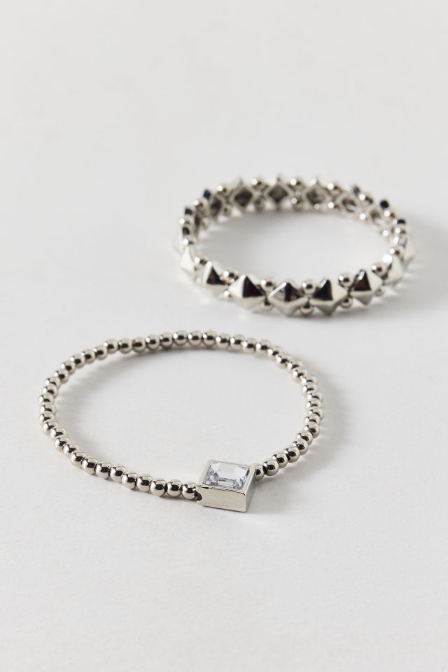 Chiron Rhinestone Metal Stretch Bracelet Set #1