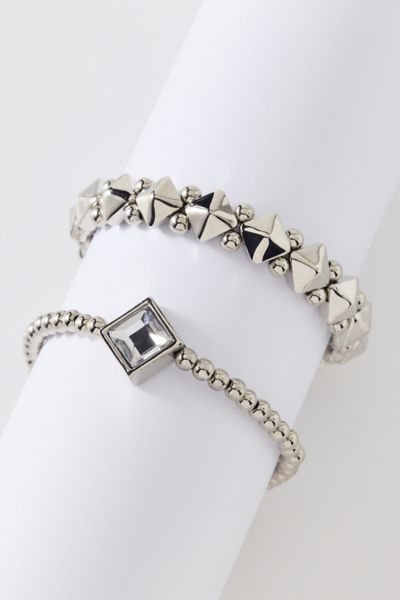 Chiron Rhinestone Metal Stretch Bracelet Set