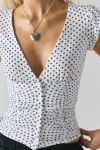 Silence + Noise Penny Polka Dot Button-Front Cropped Shirt