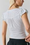 Silence + Noise Penny Polka Dot Button-Front Cropped Shirt