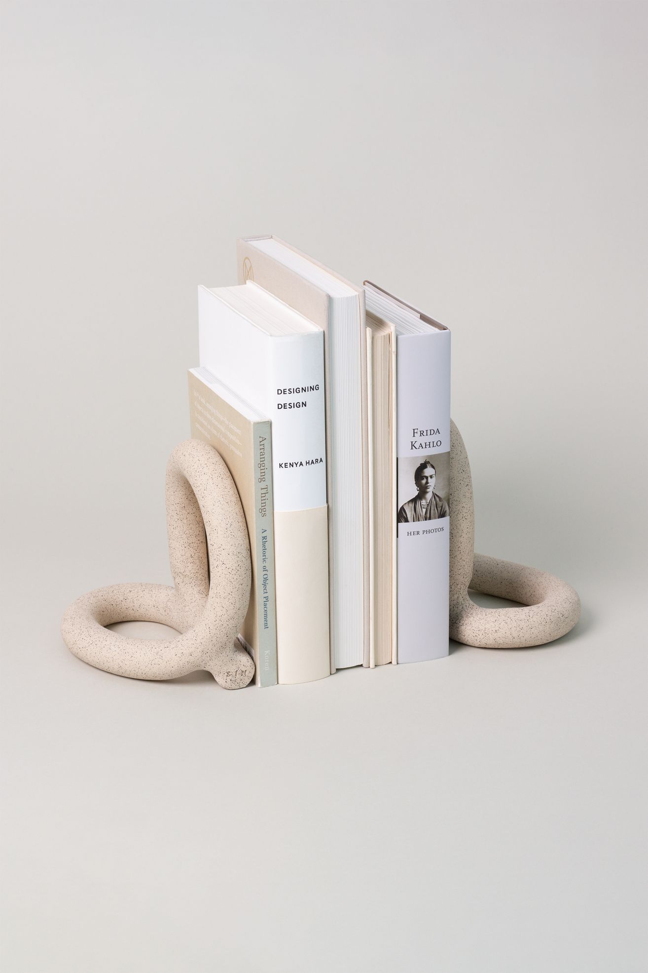 SIN Bacchus Ceramic Bookend Set - Textured Sand, ONE SIZE