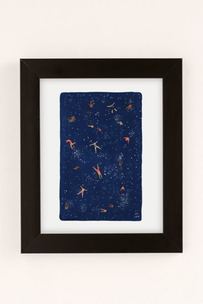 Urban Outfitters Helo Birdie Sky Swim Art Print In Black Matte Frame At