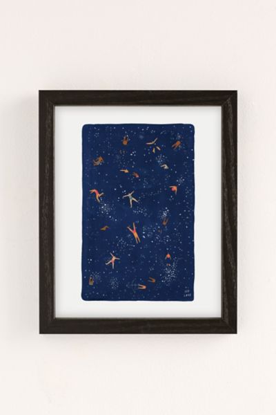 Urban Outfitters Helo Birdie Sky Swim Art Print In Black Wood Frame At