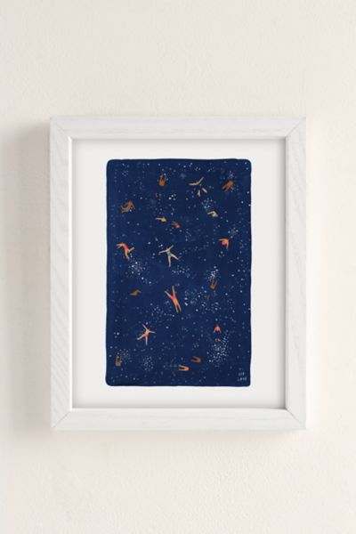 Urban Outfitters Helo Birdie Sky Swim Art Print In White Wood Frame At