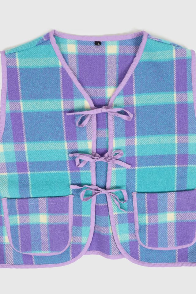 Reworked Woolen Plaid Tie Vest 20 #2