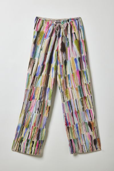 Vintage By Fruits Of Venus Stripes Hand Painted Wide Leg Pant