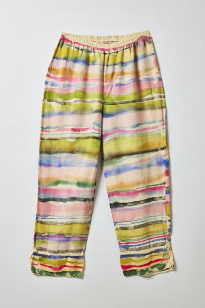 Vintage By Fruits Of Venus Stripes Hand Painted Wide Leg Pant