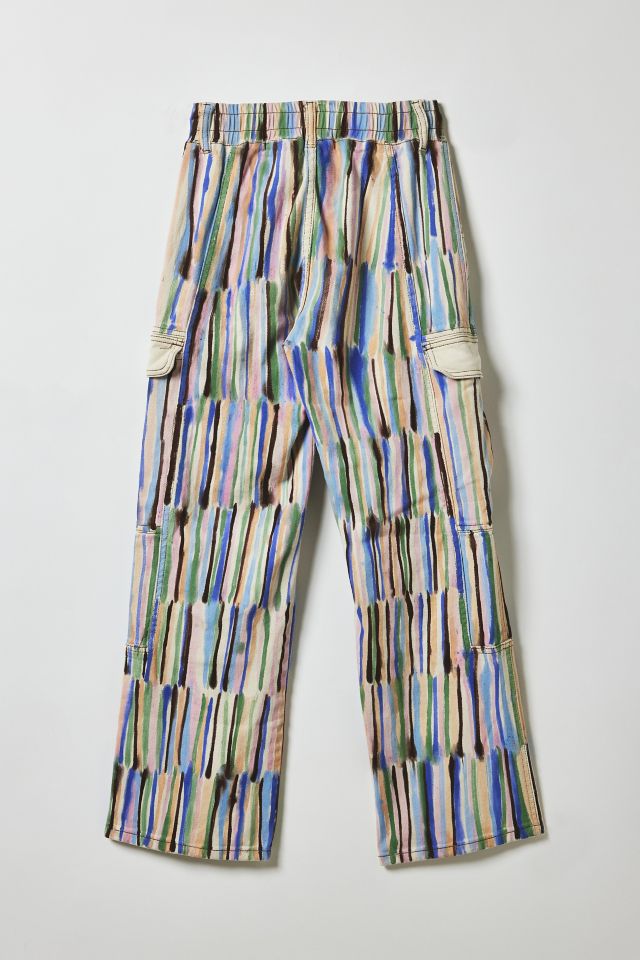 Vintage By Fruits Of Venus Cool Stripes Hand Painted Cargo Pant #1