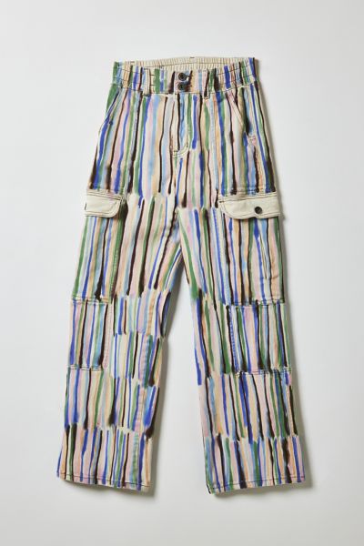 Vintage By Fruits Of Venus Cool Stripes Hand Painted Cargo Pant