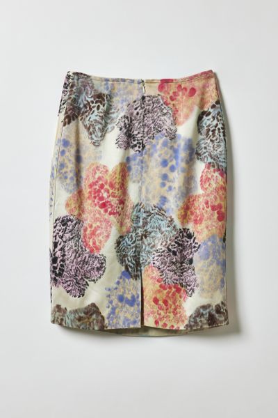 Vintage By Fruits Of Venus Abstract Hand Painted Midi Skirt