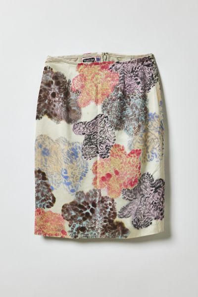 Vintage By Fruits Of Venus Abstract Hand Painted Midi Skirt