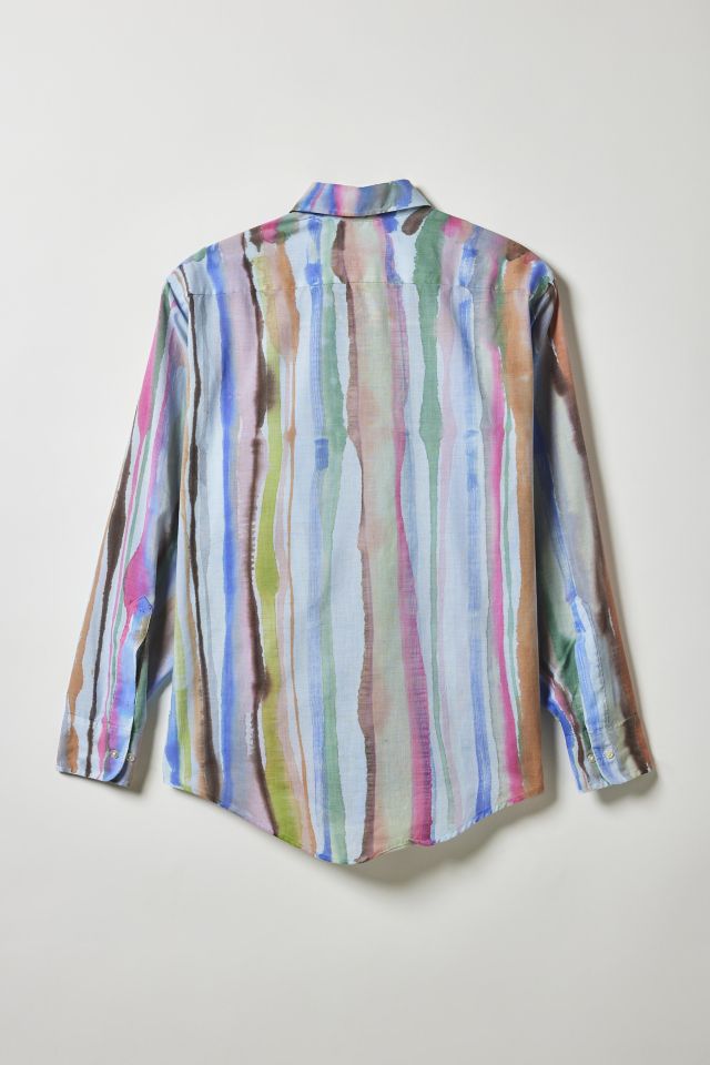Vintage By Fruits Of Venus Watery Stripes Hand Painted Blouse #1