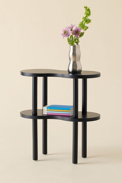 Ezra Wavy Wood Side Table