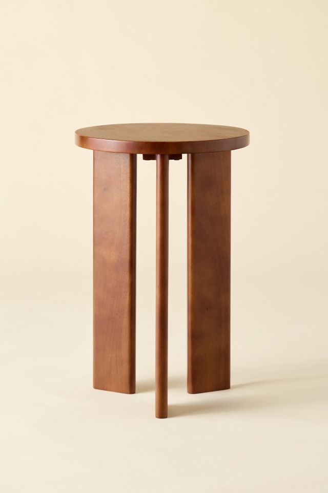 Simple Round Wood Side Table #1