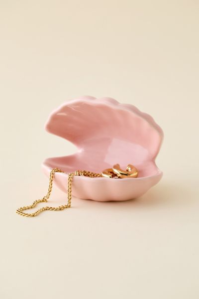 Urban Outfitters Clamshell Ceramic Trinket Dish In Pink At