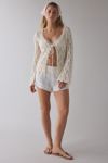 Kimchi Blue Cabo Crochet Tie-Front Flyaway Cardigan