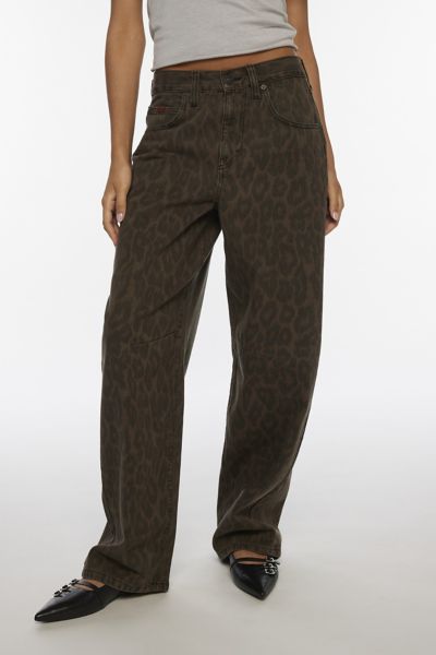 BDG Logan Printed Buckle Baggy Barrel Jean
