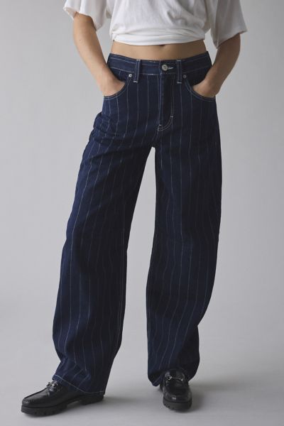 BDG Logan Printed Buckle Baggy Barrel Jean