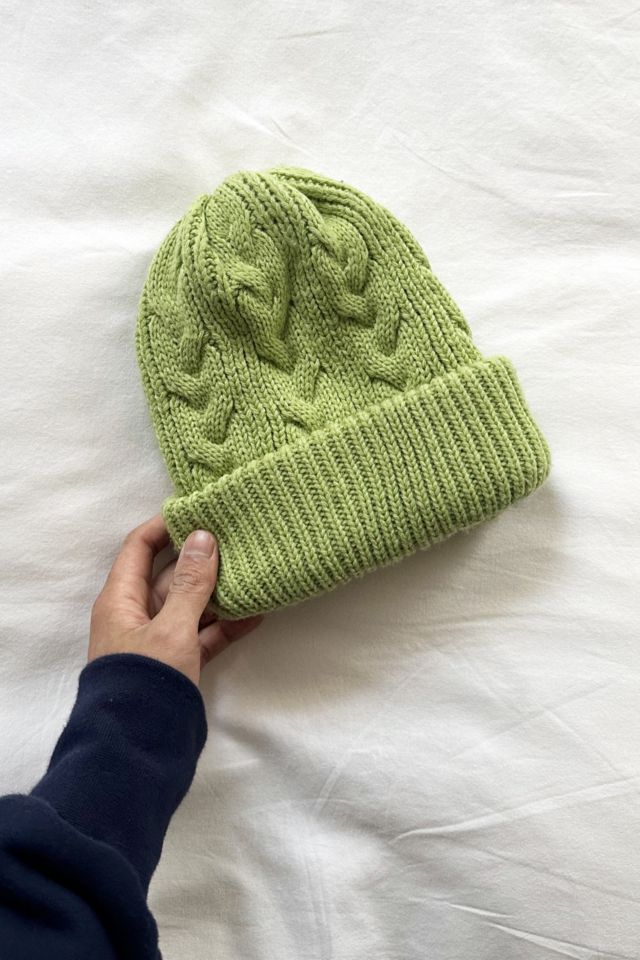 Adsum Cable Knit Lime Green Beanie #1