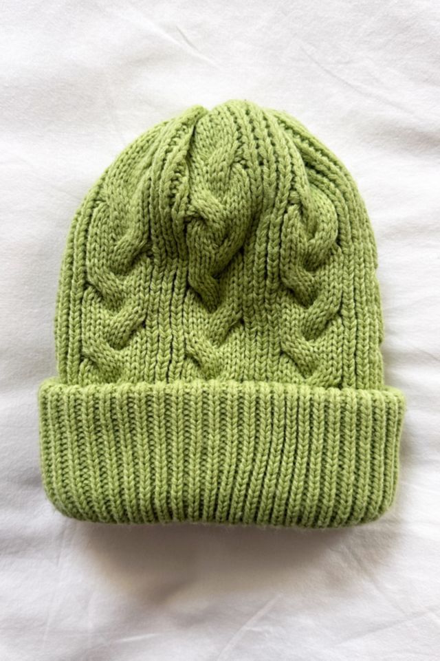 Adsum Cable Knit Lime Green Beanie #3
