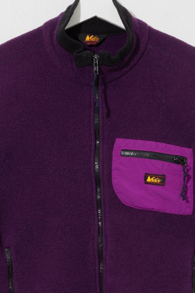Vintage 1980s REI Purple Zipper Pocket Fleece Jacket #1