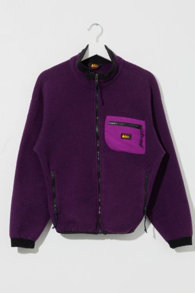 Vintage 1980s REI Purple Zipper Pocket Fleece Jacket