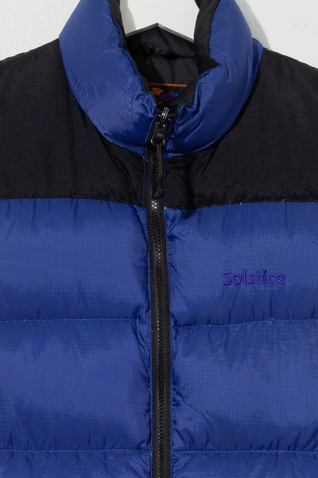 Vintage 1990s Solstice Blue Black Puffer Vest #1