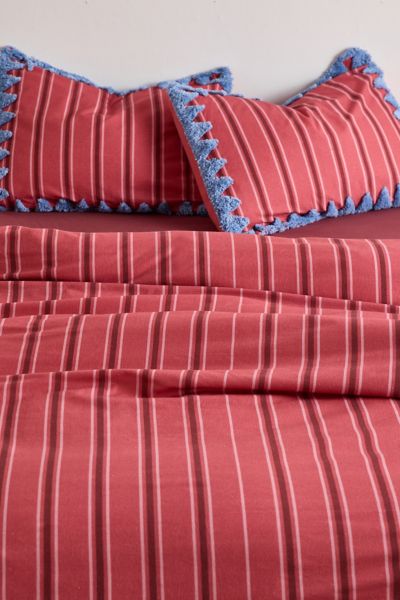 Stella Striped Tufted Edge Duvet Cover