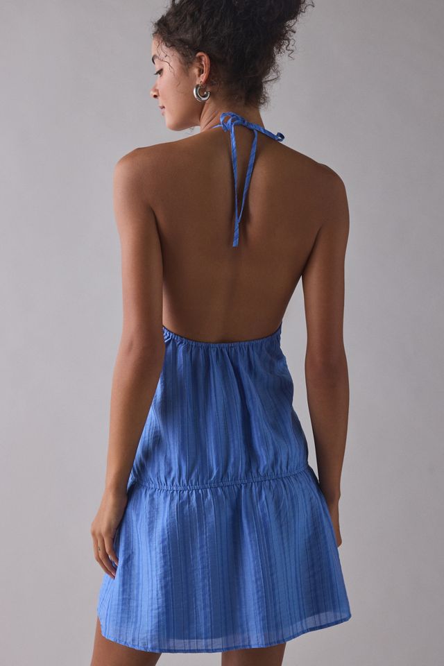 Motel Veloria Chiffon High-Neck Halter Mini Dress #3