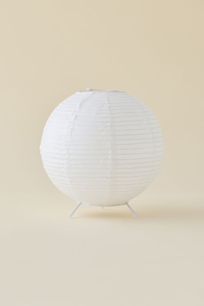 Urban Outfitters Round Paper Lantern Led Portable Table Lamp In Ivory At
