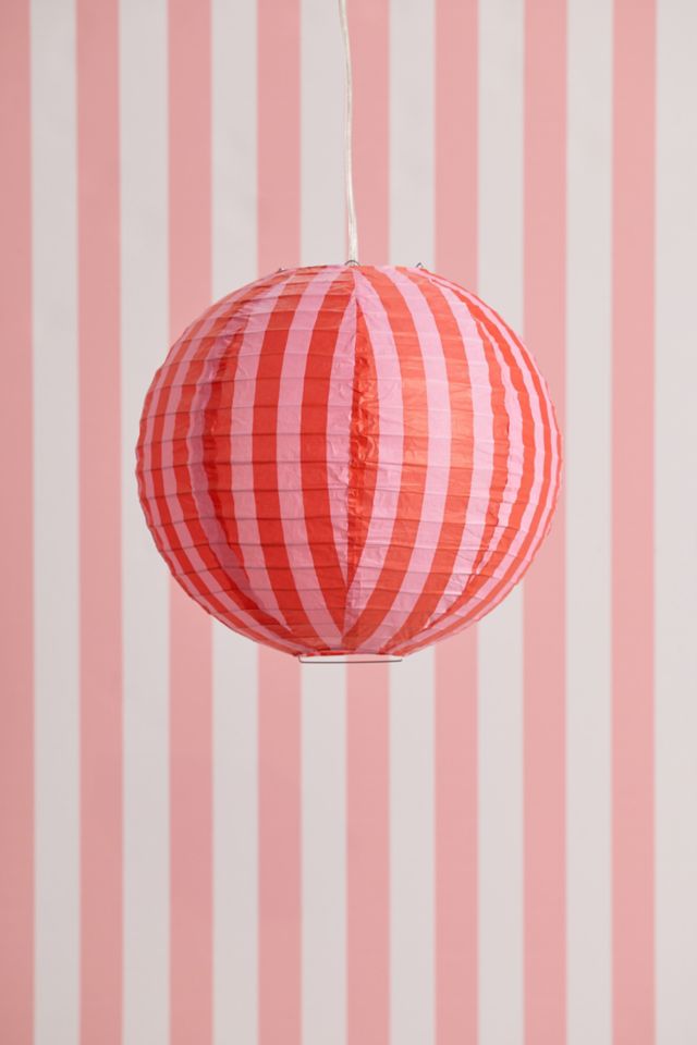 Striped Printed Round Paper Lantern Pendant Shade #1