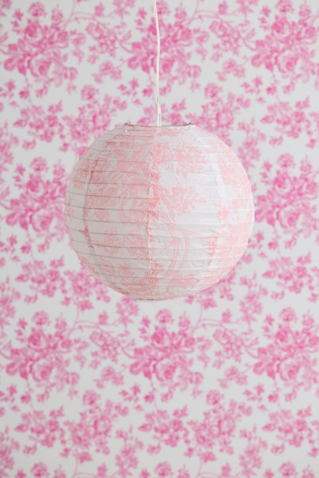 Toile Printed Round Paper Lantern Pendant Shade