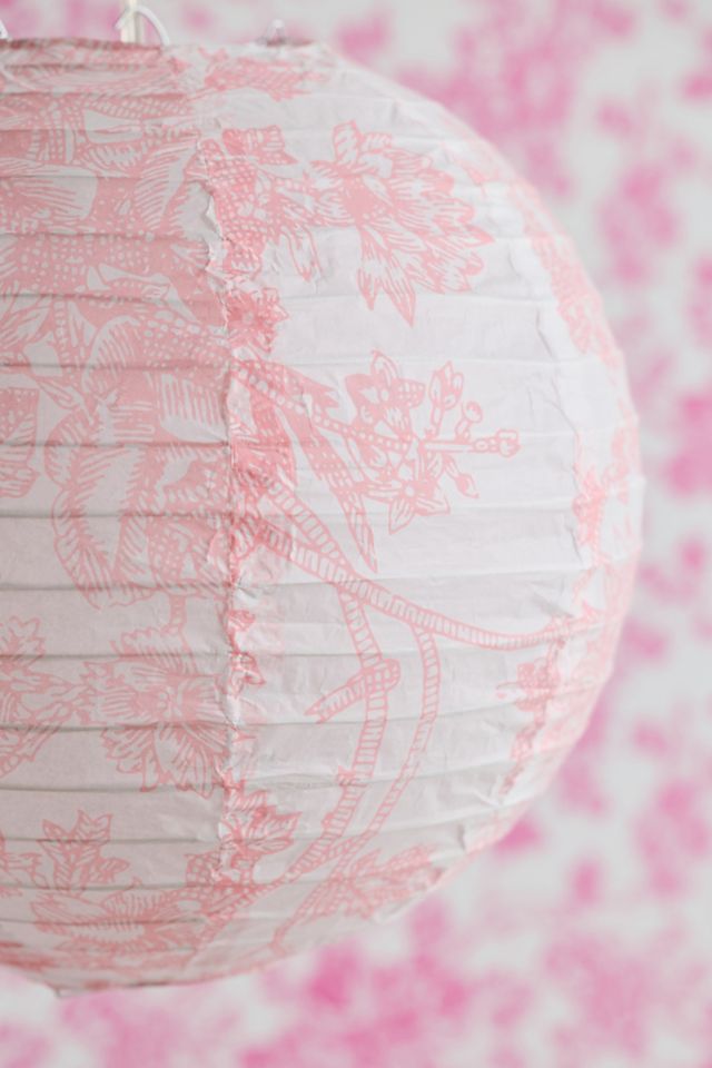 Toile Printed Round Paper Lantern Pendant Shade