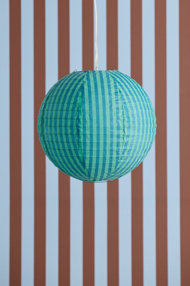 Stripe Printed Round Paper Lantern Pendant Shade #1