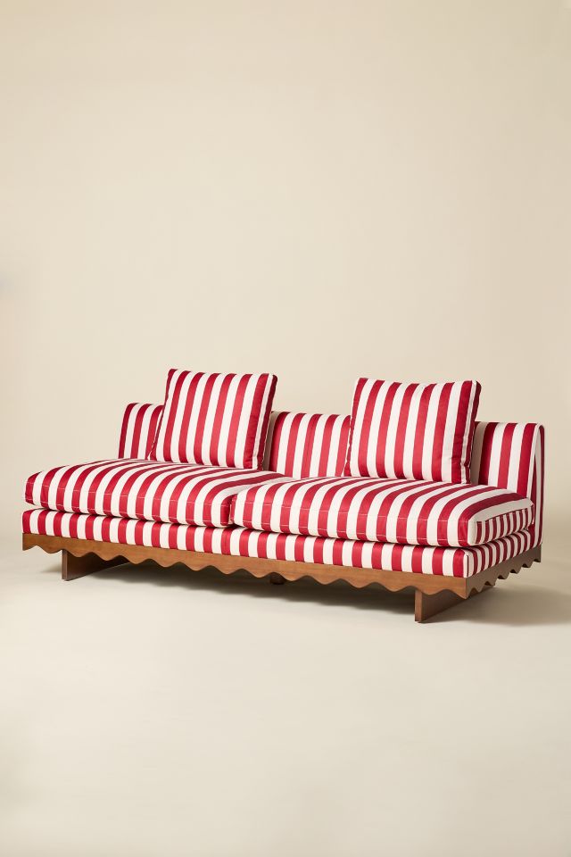 Roma Scalloped 3-Seater Sofa - Modern Design