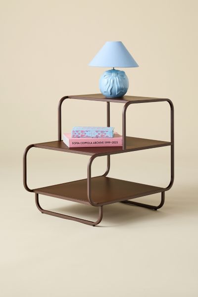 Urban Outfitters Alana Metal 3-tiered Side Table/nightstand In Chocolate At