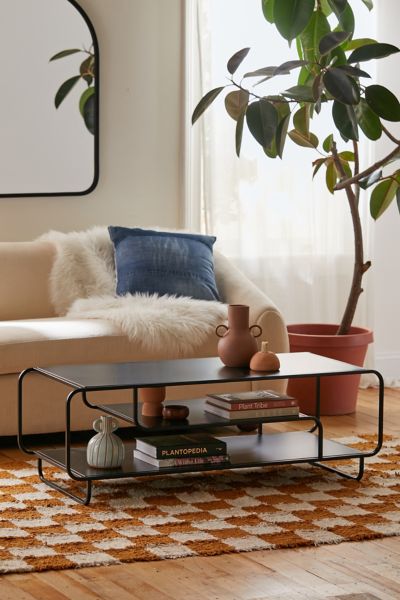 URBAN OUTFITTERS ALANA METAL 3-TIERED COFFEE TABLE IN BLACK AT URBAN OUTFITTERS 
