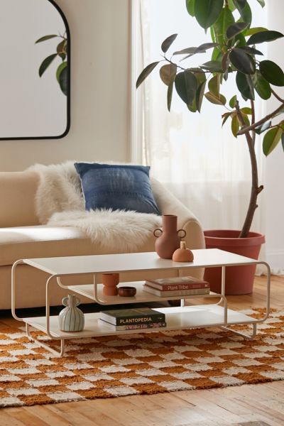 URBAN OUTFITTERS ALANA METAL 3-TIERED COFFEE TABLE IN WHITE AT URBAN OUTFITTERS 
