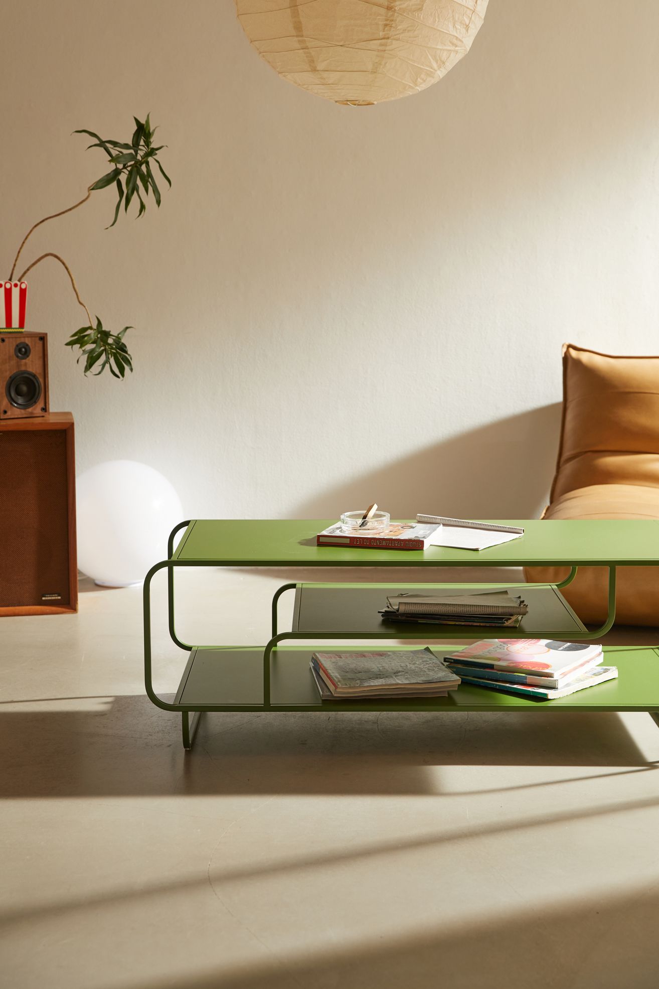Alana Metal 3-Tiered Coffee Table - Green, ONE SIZE