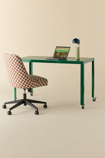 URBAN OUTFITTERS RYAN ROLLING METAL DESK IN GREEN AT URBAN OUTFITTERS 