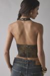 UO Tali Faux Leather Lace-Up Halter Top