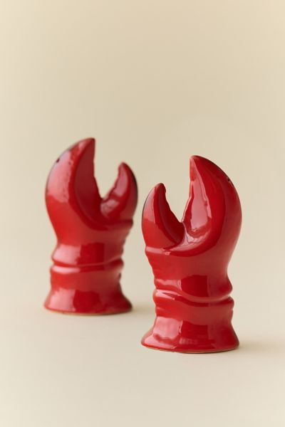 Urban Outfitters Lobster Claw Salt & Pepper Shaker Set In Red At